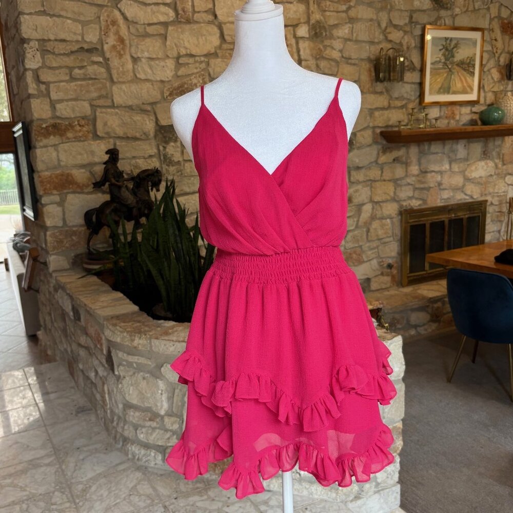 Impeccable Pig Hot Pink Flowy Mini-Dress Size Small